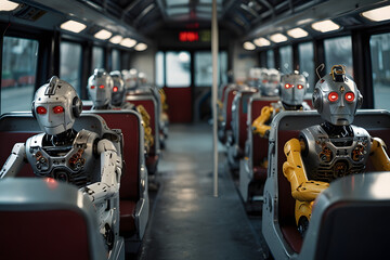 Naklejka premium Futurist Robotics: Exploring Tomorrow's Machines