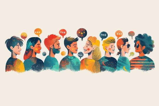 People engage in foreign language learning, conversing or studying vocab, embracing diverse tongues for cultural connection and personal growth.







