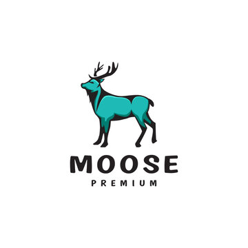 Moose Deer mascot vector logo design