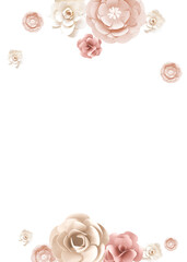 Pastel papercraft flower border design element