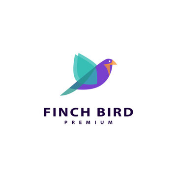 Finch bird icon logo design 4
