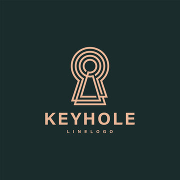 key hole line logo design 3