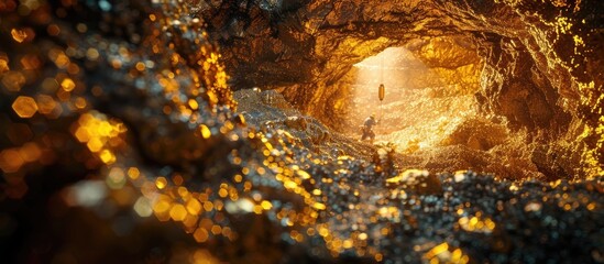 Miners Uncover Gold Reserves in Depths of Earths Underground Tunnels