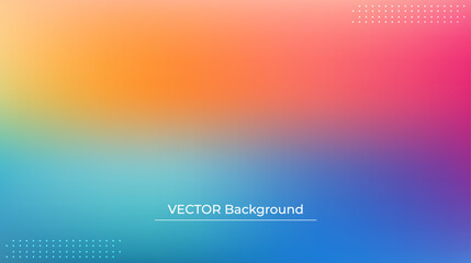 Smooth and blurry colorful gradient mesh background. Modern bright rainbow colors. Easy editable soft colored vector banner template. Premium quality