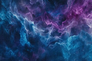 Vivid and richly textured abstract background featuring a cosmic blend of blue and purple shades, resembling a nebula or galaxy - generative ai - obrazy, fototapety, plakaty