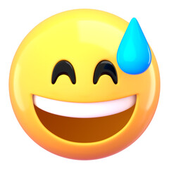 Obraz premium PNG 3D sweat emoticon sticker, transparent background