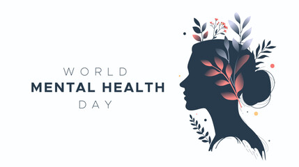 world mental health day. care about mental health. design concept for background commemorating mental health awareness day. Increase awareness of mental health. Control and protection. - obrazy, fototapety, plakaty