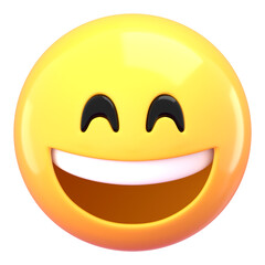 PNG 3D smiling emoticon sticker, transparent background