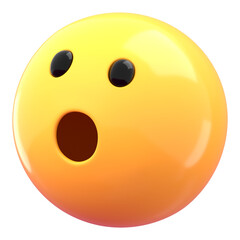Fototapeta premium Wow face 3D png emoticon sticker, transparent background
