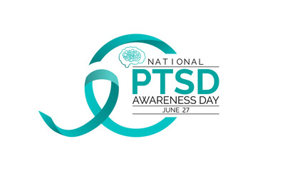 National PTSD Awareness Day in June 27. Its will be raised awareness of posttraumatic stress disorder. Background, poster, card, banner design. Vector EPS 10.
