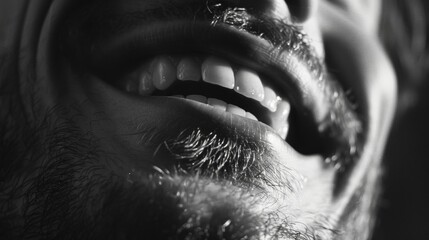 The deep lines at the corners of his mouth speak of countless moments spent in pure happiness and delight. . - obrazy, fototapety, plakaty