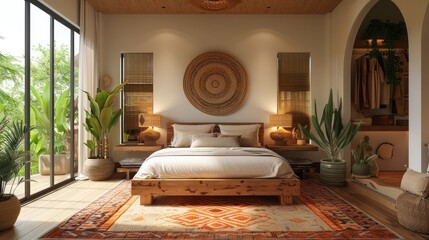 Boho Chic Bedroom Interior Design with Modern Touches