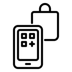 Shopping Online icon, line icon style