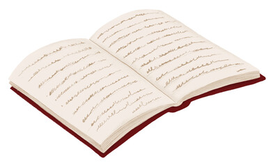 Opened book png education sticker, transparent background