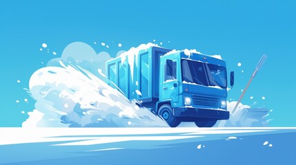 The Ice Truck Cleaner icon is represented by a simple and sleek thin line 2d web icon - obrazy, fototapety, plakaty