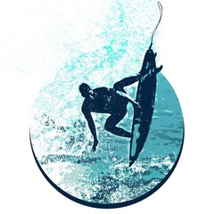 surf, ilustracion, olas, silueta, pegatina, surfista, vector	