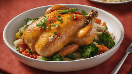 roasted chicken with vegetables