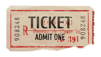 Vintage ticket paper png sticker, transparent background