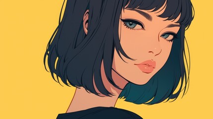 A cartoon depicting a woman s face