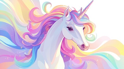 Obraz na płótnie Canvas A captivating 2d illustration of a majestic unicorn icon