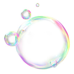Holographic bubble shape png sticker, 3D rendering graphic, transparent background
