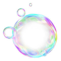 Holographic bubble shape png sticker, 3D rendering graphic, transparent background