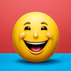 Fototapeta premium 3d smiley face with smile emoiji
