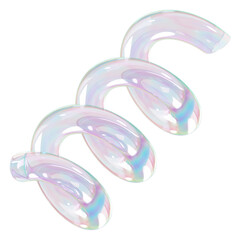 3D spring png holographic shape, transparent background