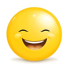 Fototapeta premium smiley face icon emoji cartoon symbol illustration emotion yellow