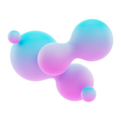PNG 3D gradient pink liquid fluid, transparent background