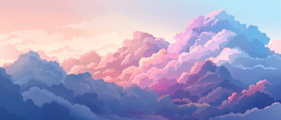 Pastel cloud sky background with good vibrant  - obrazy, fototapety, plakaty