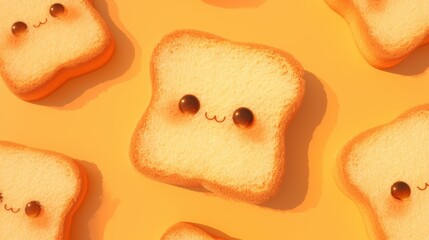 Cute Cartoon Plush Toast Bread Illustration
