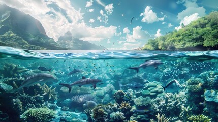 Fototapeta na wymiar World Ocean art illustration
