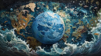 Obraz na płótnie Canvas World Ocean art illustration