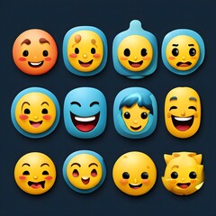 Fototapeta premium set of emojis