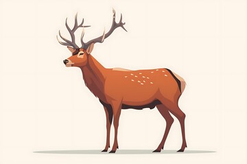 Vector illustration of red deer .