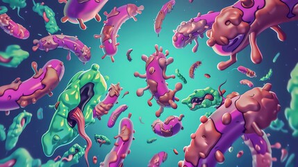 A genetically enhanced virus is fighting against antibioticresistant bacteria, restoring the effectiveness of antibiotics - obrazy, fototapety, plakaty