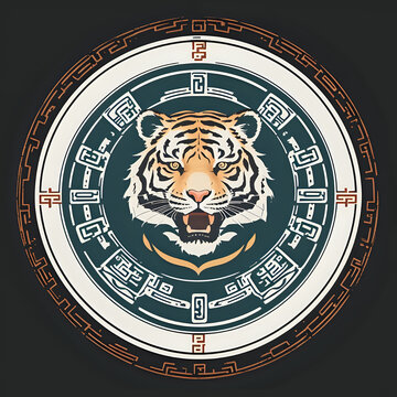 tiger head vector, tiger head vector illustration, tiger head, icon tiger, logo tiger, circle tiger, shio harimau, 