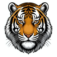 Obraz premium Tiger icon or tiger logo, tiger head mascot, illustration of an tiger, tiger head vector, lion head mascot, chinese tiger logo, Logo tiger, icon tiger