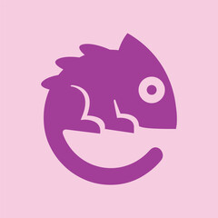 Chameleon Icon Logo Vector minimalist