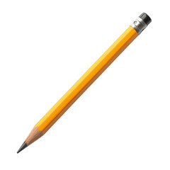 yellow Pencil isolated on transparent background Generative Ai.