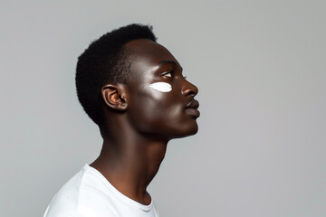 Obraz premium Young Black Man with White Paint Stripe on Face