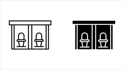 Bio-toilets linear icon set. Thin line customizable illustration on white background