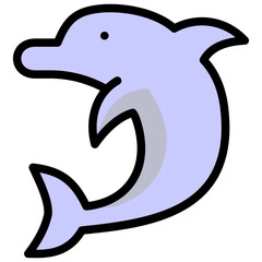 dolphin icon illustration design with outline