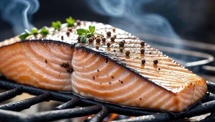 Grilled Gourmet Salmon Cutlet with Herbs and Lemon Zest