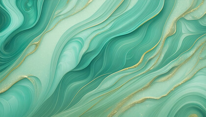 Texture of green or golden malachite stone background. Watercolor stains wallpaper. For banner, postcard, book illustration