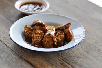 sausage or Northern Thai sausage, sausage or spicy sausage with dip