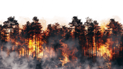 forest fire, transparent background