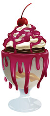 Vector illustration of a delicious ice cream dessert
