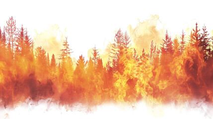 forest fire, transparent background